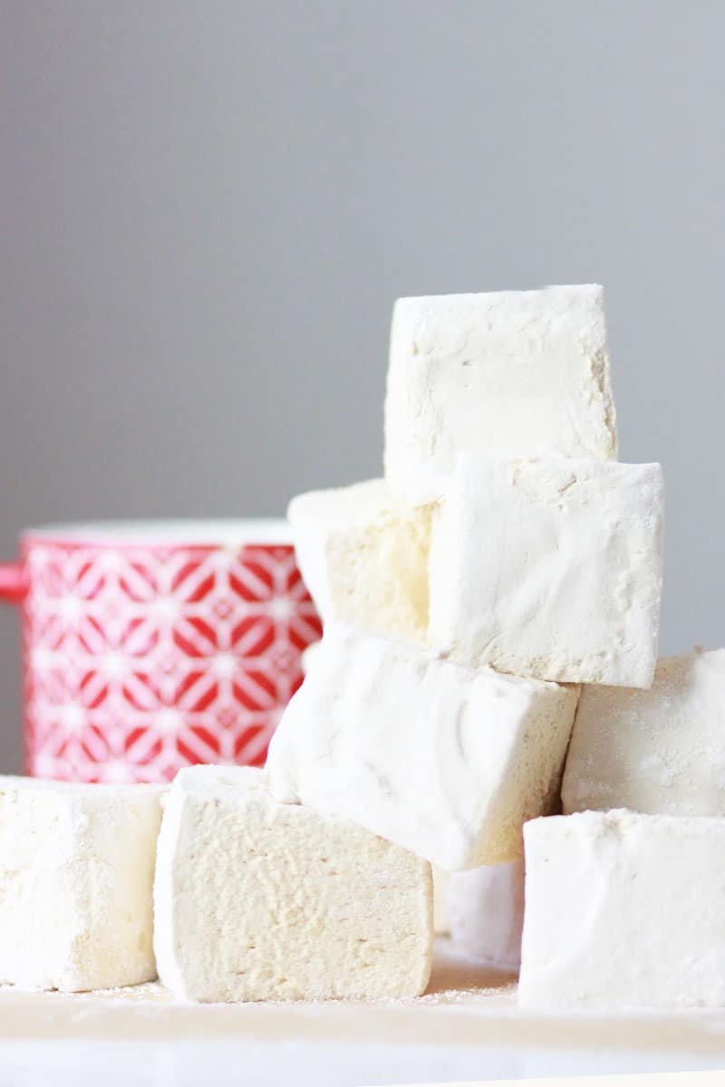 a pile of soft homemade marshmallows