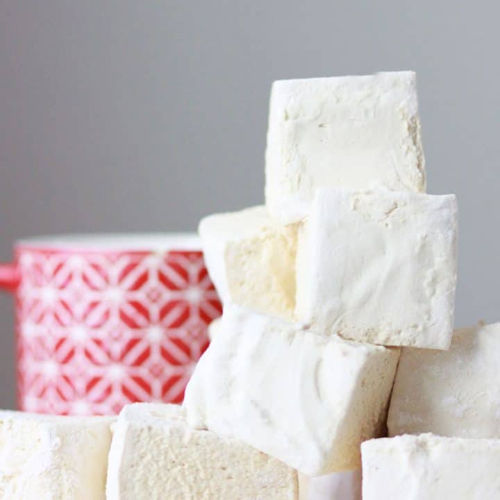 a pile of soft homemade marshmallows