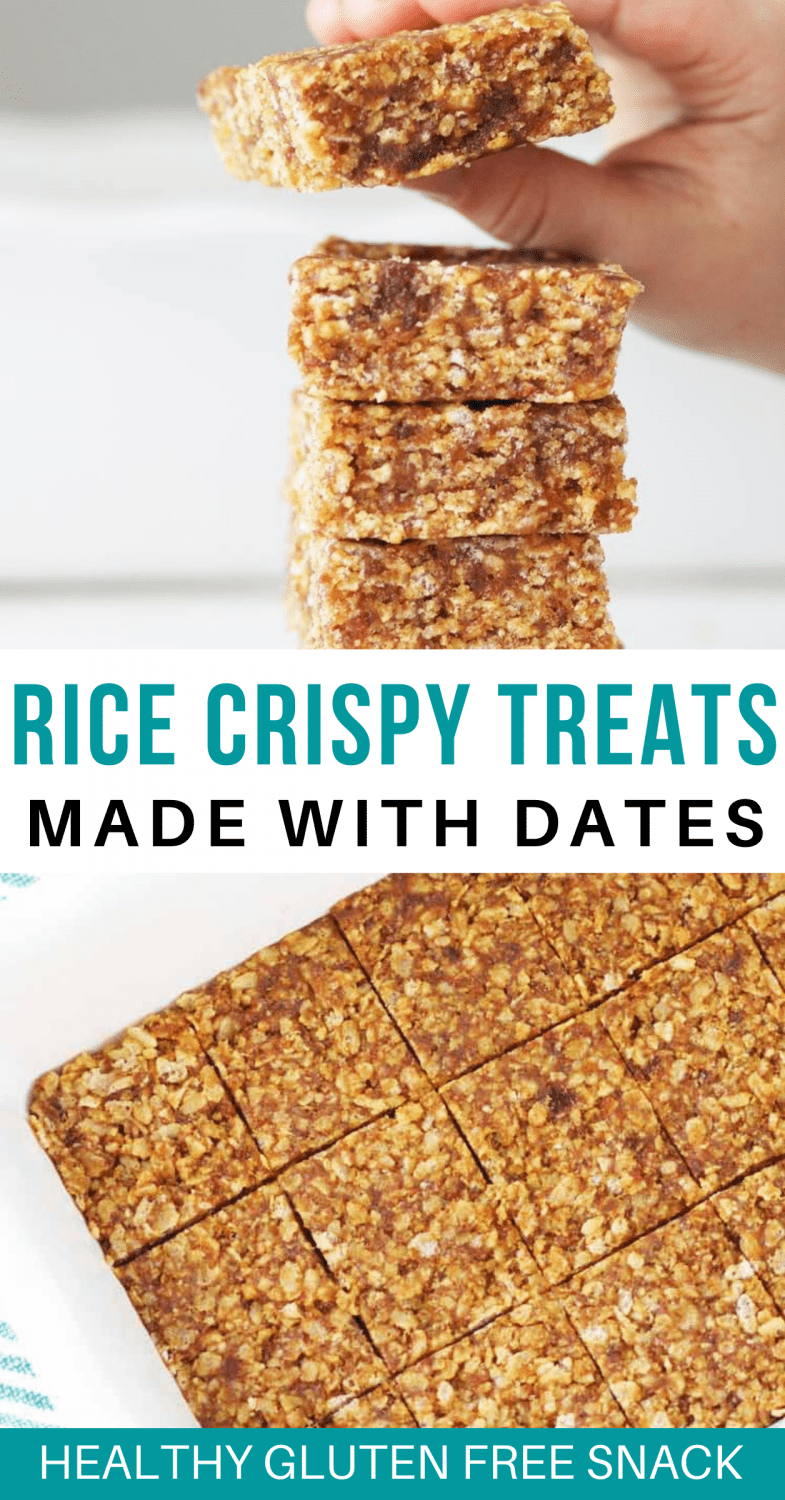a stack of date rice cripy treats