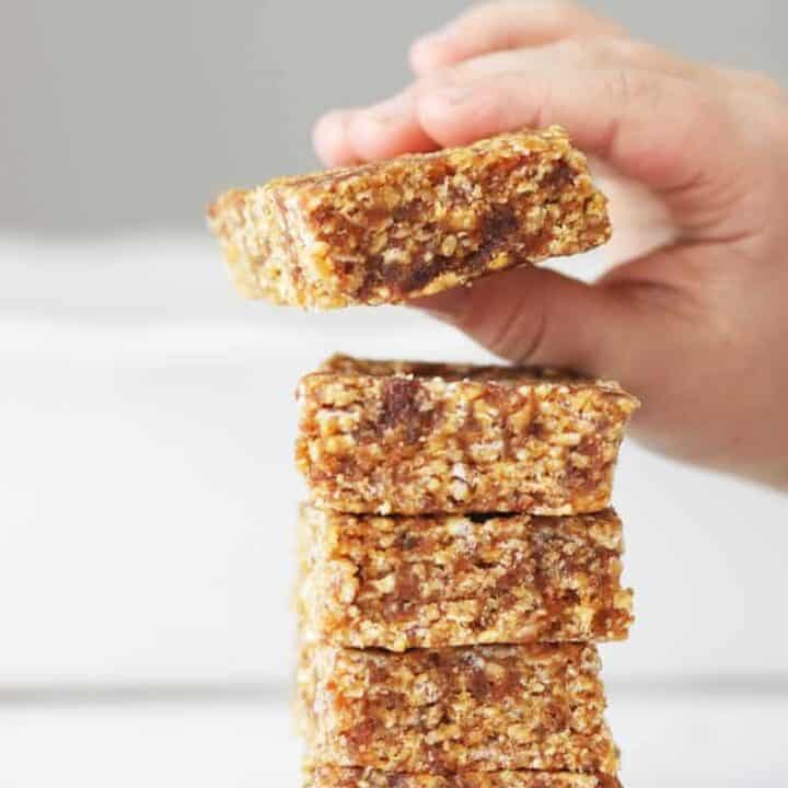 a stack of date rice cripy bars