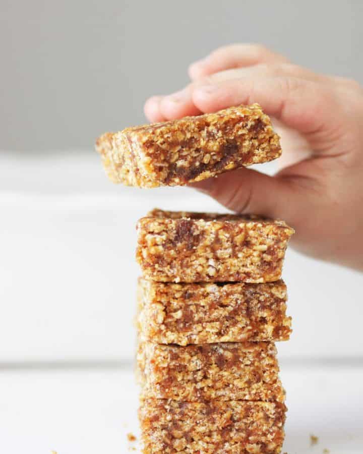 a stack of date rice cripy bars