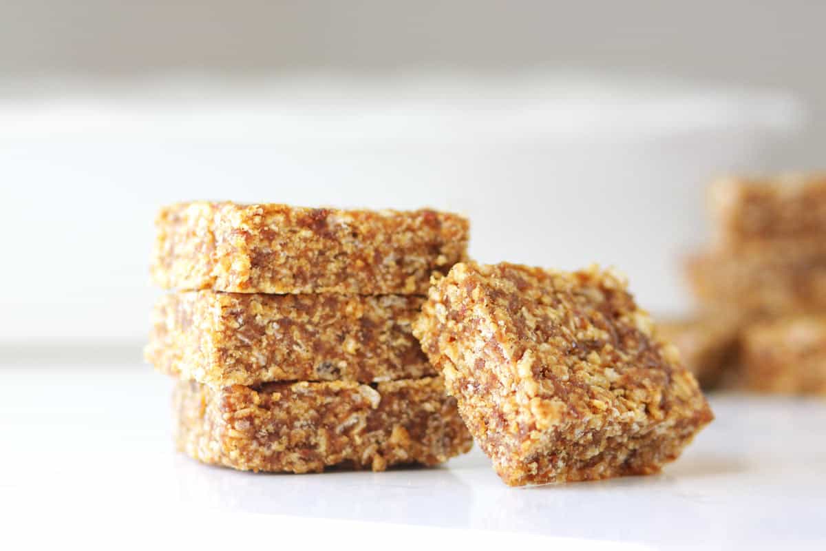 a stack of date rice cripy treats