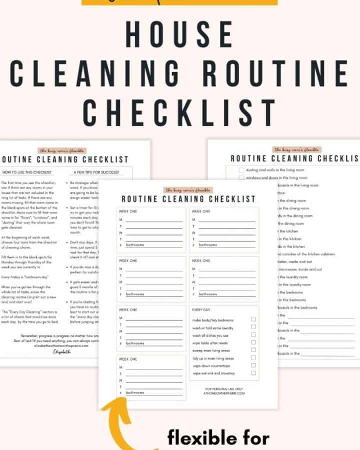free printable house cleaning routine checklists