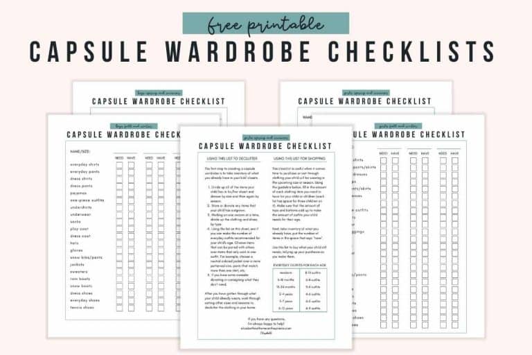 Fall and Winter Capsule Wardrobe for Kids {Free Checklist!}