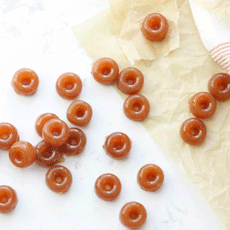 Homemade candies shaped like circles