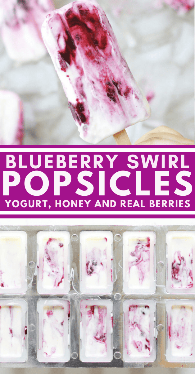 homemade blueberry yogurt popsicles