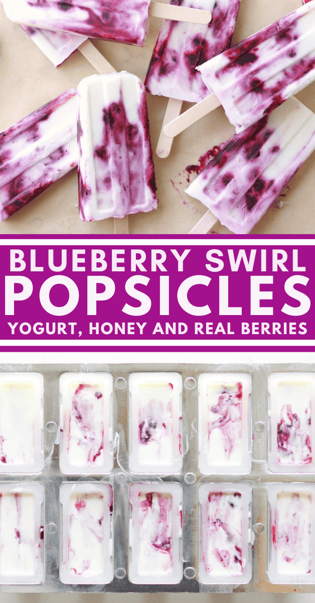 homemade blueberry yogurt popsicles