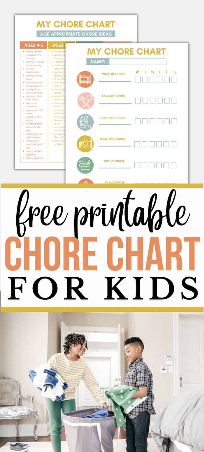 Free Printable Chore Charts For Kids - By Age