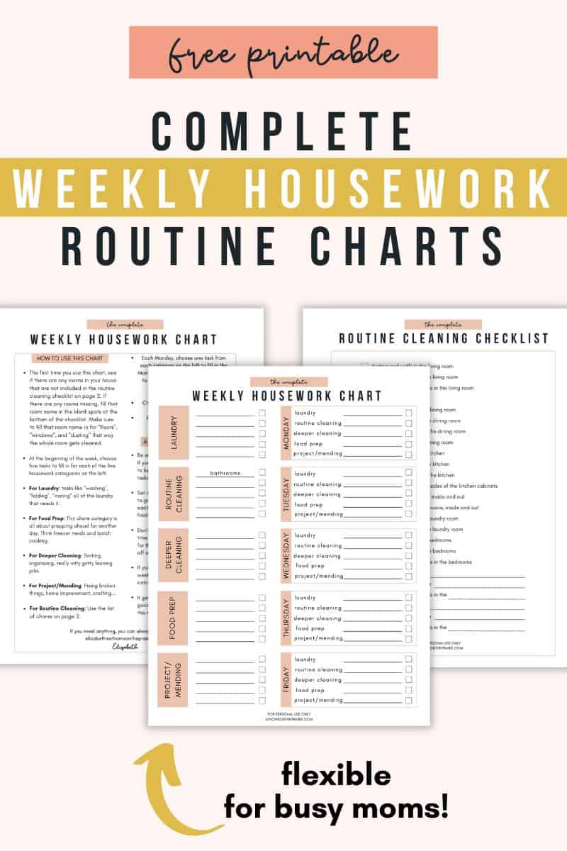 free printable chore charts for adults
