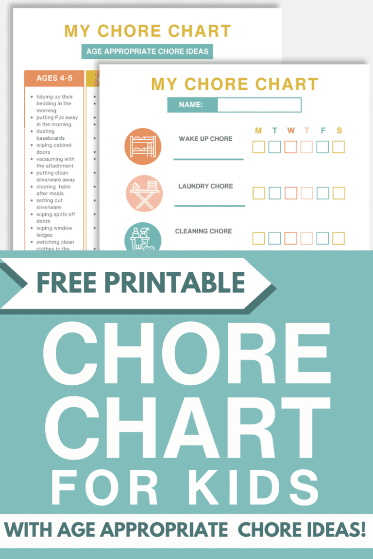 Free Printable Chore Charts For Kids - By Age